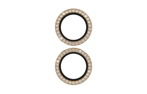Kate Spade Aluminum Stone Ring Camera Lens Glass Protector for Apple iPhone 16 /16 Plus - Gold