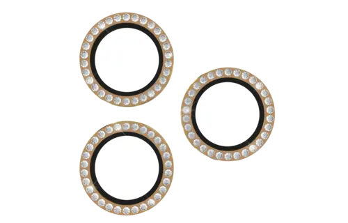 Kate Spade Aluminum Stone Ring Camera Lens Glass Protector for Apple iPhone 16 Pro /16 Pro Max - Gold