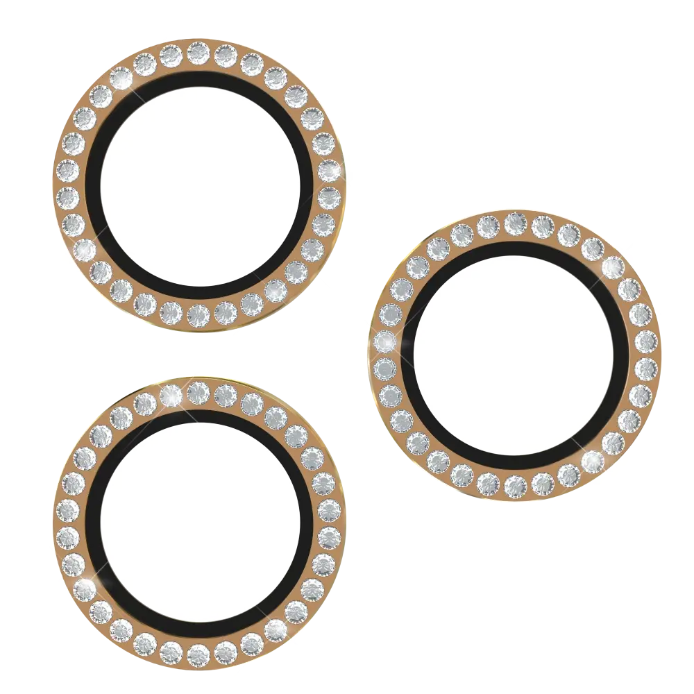 Kate Spade Aluminum Stone Ring Camera Lens Glass Protector for Apple iPhone 16 Pro /16 Pro Max - Gold