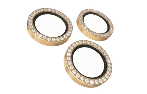 Kate Spade Aluminum Stone Ring Camera Lens Glass Protector for Apple iPhone 16 Pro /16 Pro Max - Gold