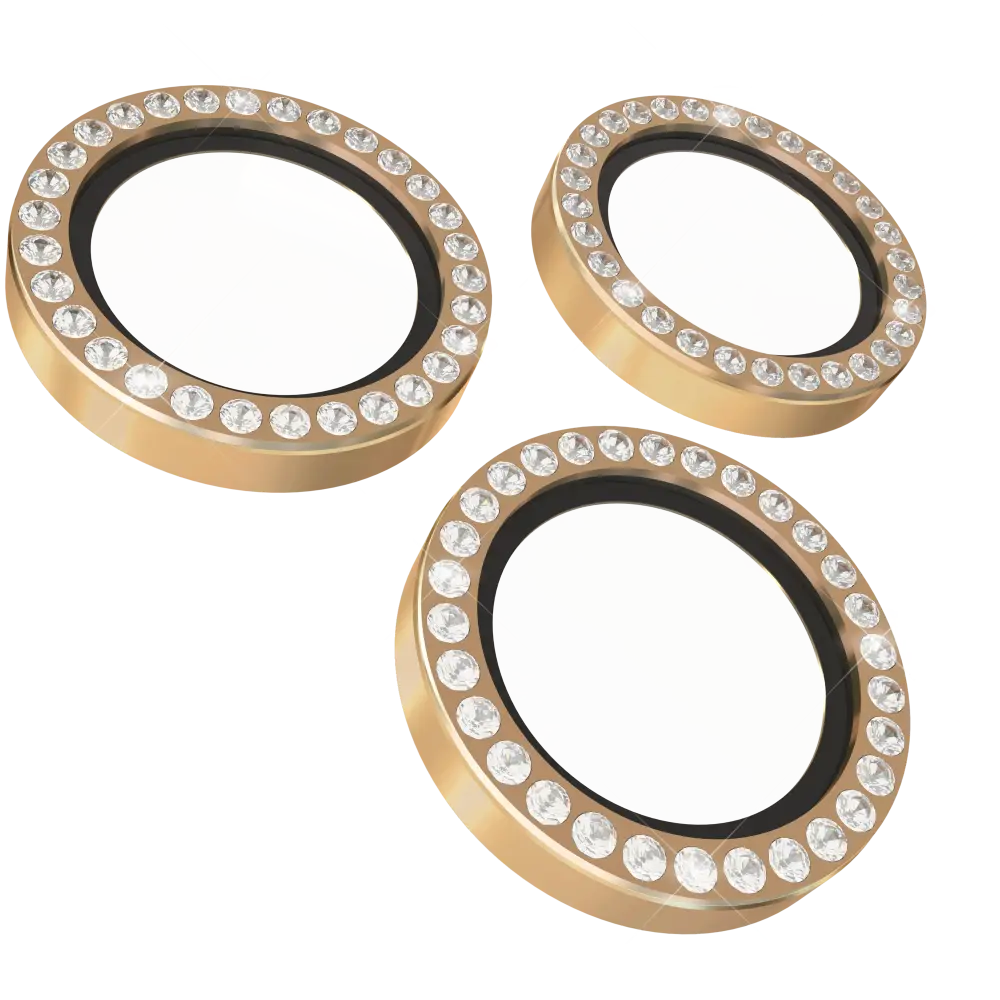 Kate Spade Aluminum Stone Ring Camera Lens Glass Protector for Apple iPhone 16 Pro /16 Pro Max - Gold