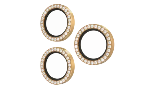 Kate Spade Aluminum Stone Ring Camera Lens Glass Protector for Apple iPhone 16 Pro /16 Pro Max - Gold