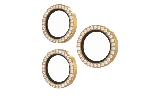 Kate Spade Aluminum Stone Ring Camera Lens Glass Protector for Apple iPhone 16 Pro /16 Pro Max - Gold