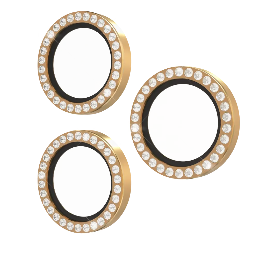 Kate Spade Aluminum Stone Ring Camera Lens Glass Protector for Apple iPhone 16 Pro /16 Pro Max - Gold