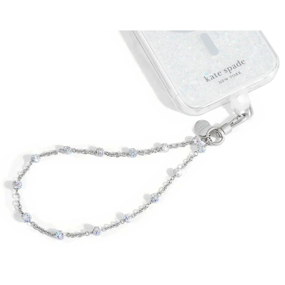 Kate Spade Link Chain Phone Wristlet - Charm Dazzle Silver