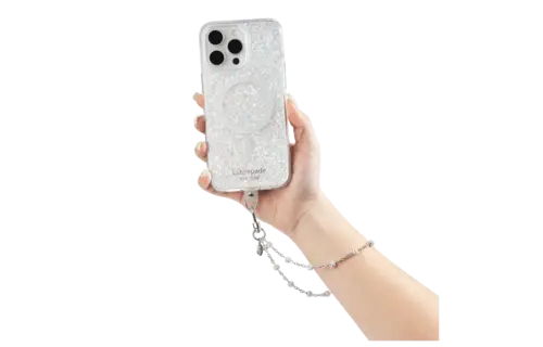 Kate Spade Link Chain Phone Wristlet - Charm Dazzle Silver