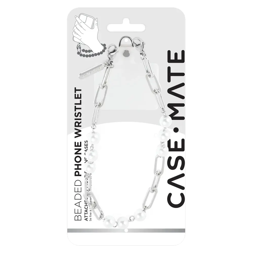 Case Mate Link Chain Phone Wristlet - Silver Pearl
