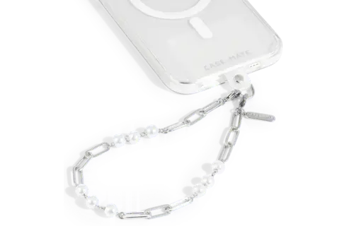Case Mate Link Chain Phone Wristlet - Silver Pearl