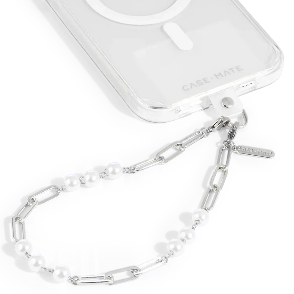 Case Mate Link Chain Phone Wristlet - Silver Pearl