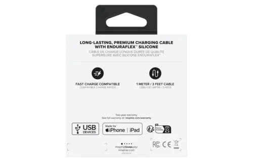 Mophie Charge Stream USB to Apple Lightning Cable 3ft/1m - Black
