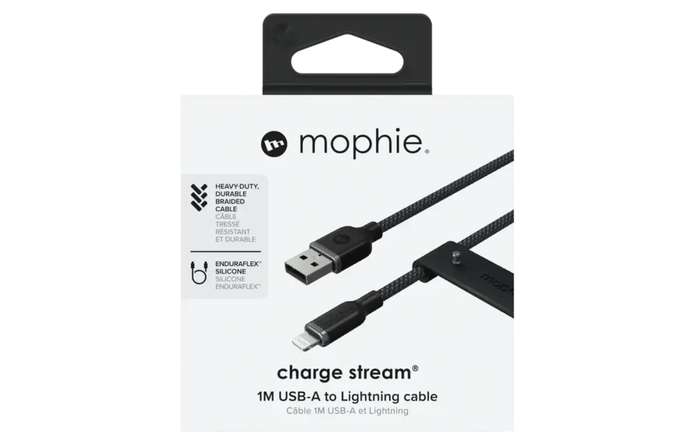 Mophie Charge Stream USB to Apple Lightning Cable 3ft/1m - Black