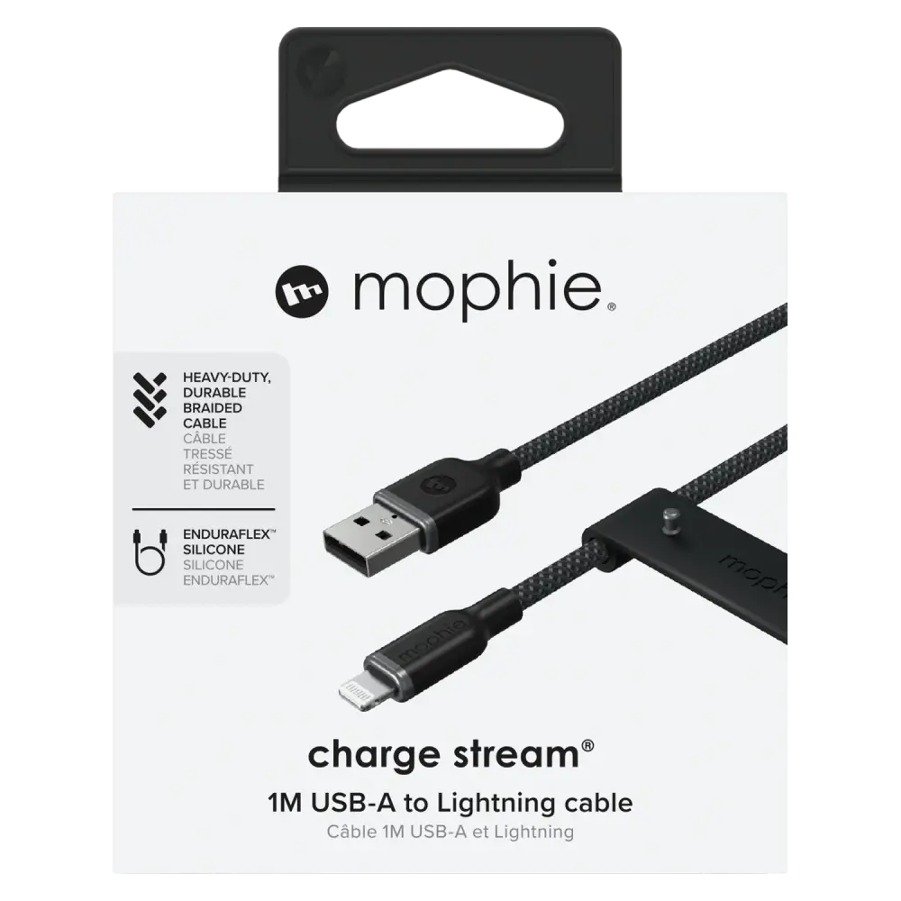Mophie Charge Stream USB to Apple Lightning Cable 3ft/1m - Black