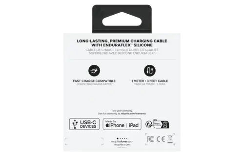 Mophie Charge Stream USB-C to Apple Lightning Cable 3ft/1M - Black
