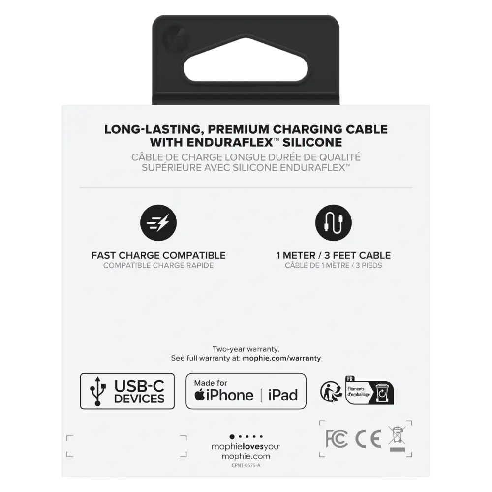 Mophie Charge Stream USB-C to Apple Lightning Cable 3ft/1M - Black