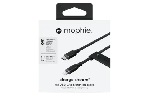 Mophie Charge Stream USB-C to Apple Lightning Cable 6ft/2M - Black