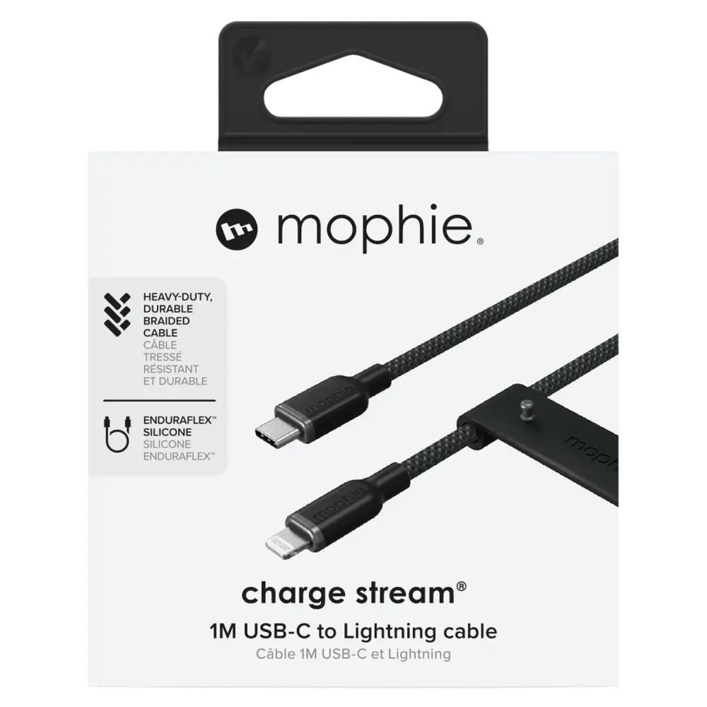 Mophie Charge Stream USB-C to Apple Lightning Cable 6ft/2M - Black
