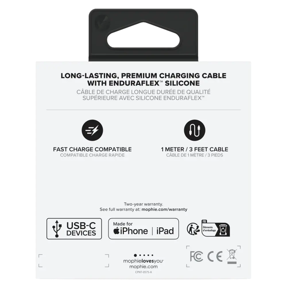 Mophie Charge Stream USB-C to Apple Lightning Cable 6ft/2M - Black