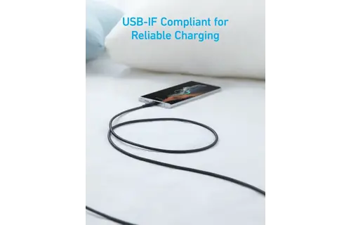 Anker Durable Braided Nylon USB-A to USB-C Cable 6ft/1.8m  - Black