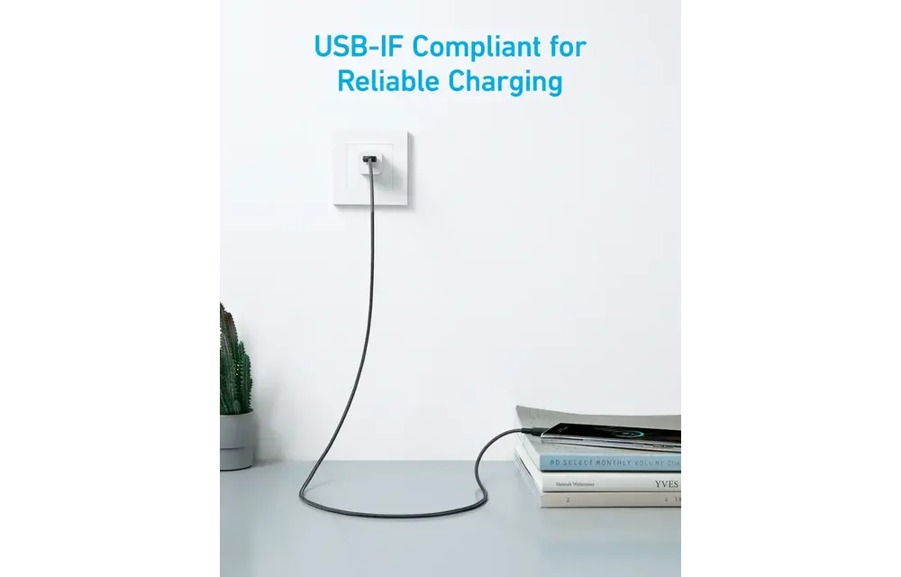 Anker Durable Braided Nylon USB-A to USB-C Cable 6ft/1.8m - Black