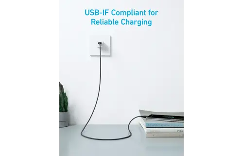 Anker Durable Braided Nylon USB-A to USB-C Cable 6ft/1.8m  - Black