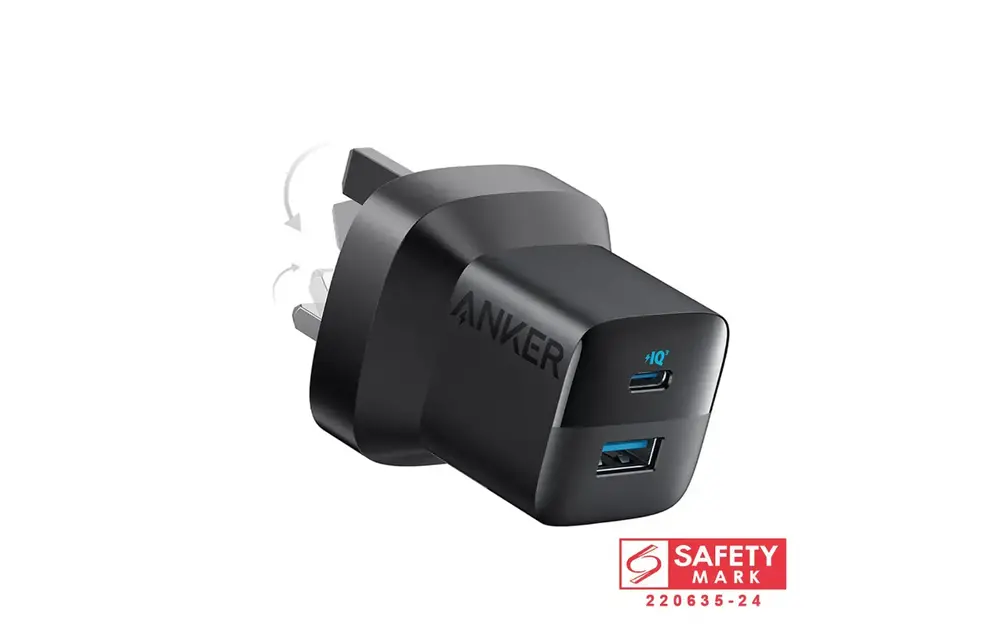 Anker Charger 323 Foldable USB-C PD and USB-A PowerPort 33W - Black