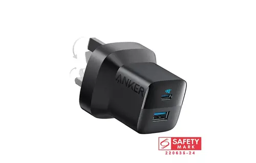 Anker Charger 323 Foldable USB-C PD and USB-A PowerPort 33W - Black