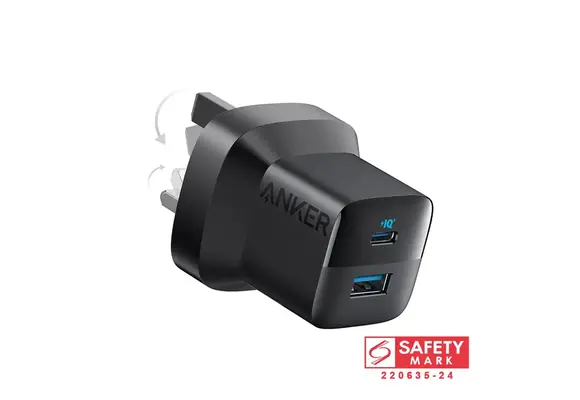 Anker Charger 323 Foldable USB-C PD and USB-A PowerPort 33W - Black
