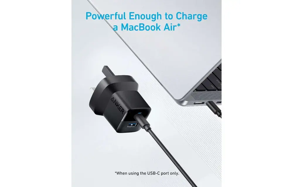 Anker Charger 323 Foldable USB-C PD and USB-A PowerPort 33W - Black