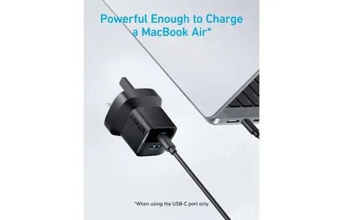 Anker Charger 323 Foldable USB-C PD and USB-A PowerPort 33W - Black