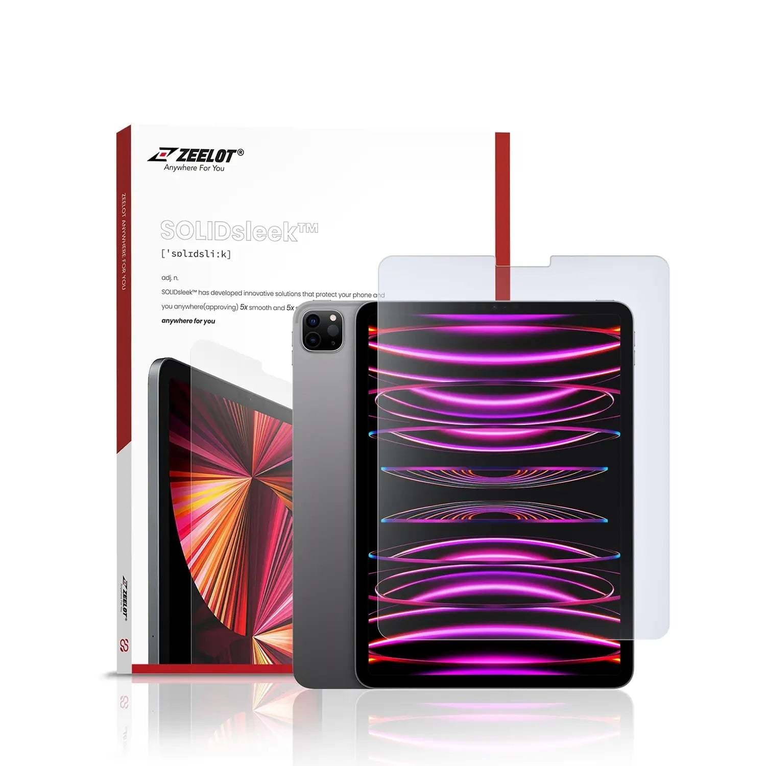 Zeelot Solidsleek Pure Glass Screen Protector for iPad Pro 12.9" (2018-2022) - Anti Blue Ray