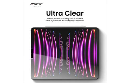 Zeelot Solidsleek Pure Glass Screen Protector for iPad Pro 12.9" (2018-2022) - Anti Blue Ray