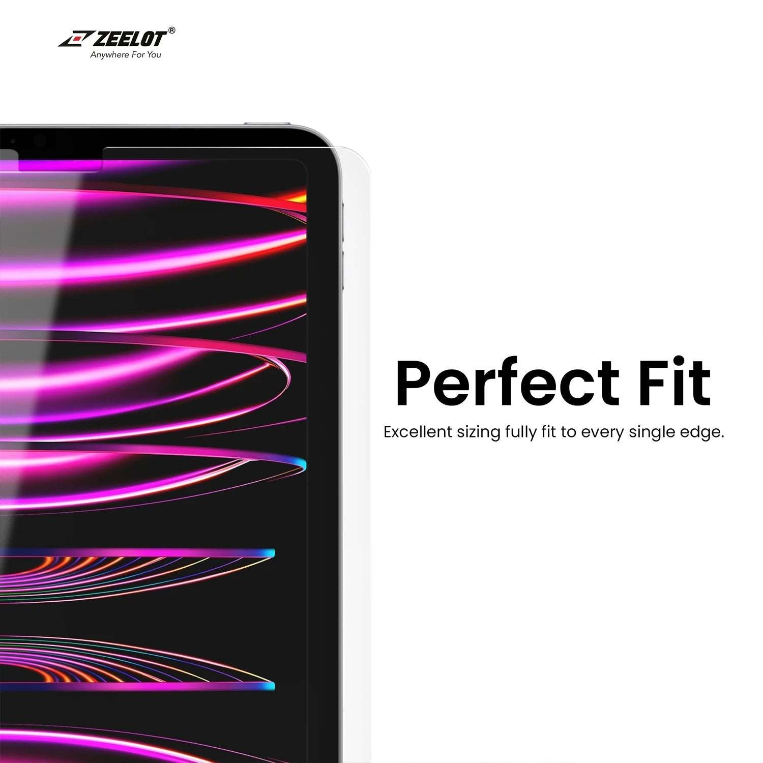 Zeelot Solidsleek Pure Glass Screen Protector for iPad Pro 12.9" (2018-2022) - Anti Blue Ray