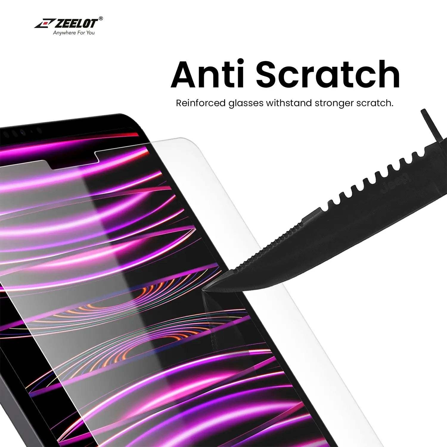 Zeelot Solidsleek Pure Glass Screen Protector for iPad Pro 12.9" (2018-2022) - Anti Blue Ray