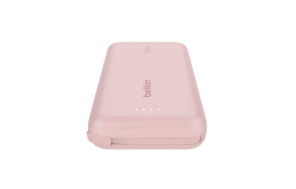 Belkin Boost Charge Power Bank 10K with Integrated USB-C Cable PD 20W 10'000mAh - Pink