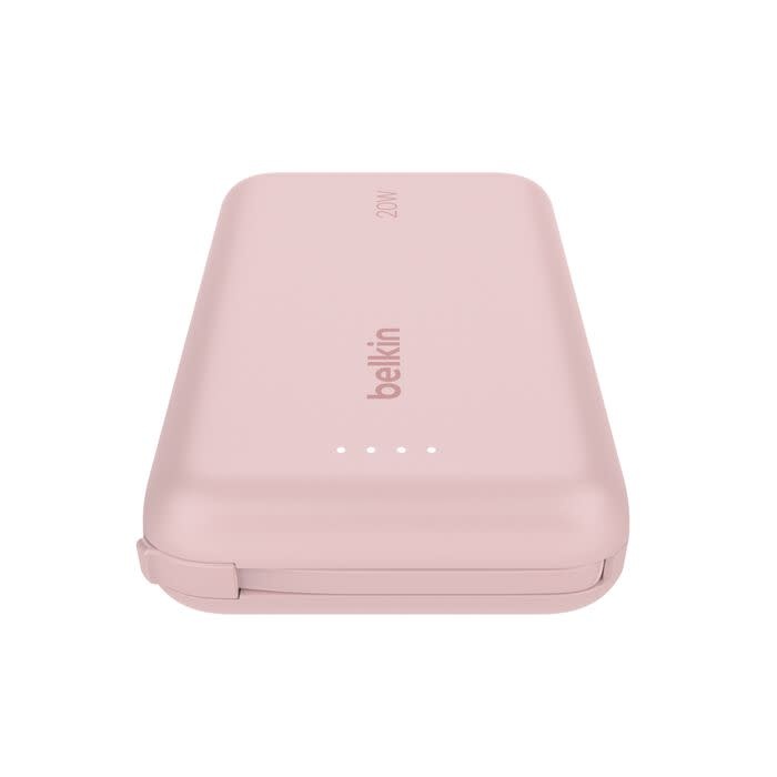 Belkin Boost Charge Power Bank 10K with Integrated USB-C Cable PD 20W 10'000mAh - Pink