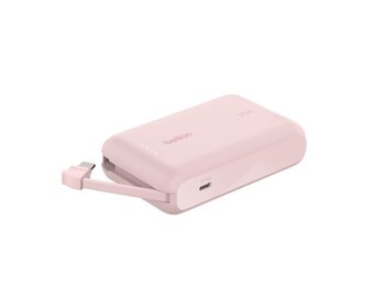 Belkin Boost Charge Power Bank 10K with Integrated USB-C Cable PD 20W 10'000mAh - Pink