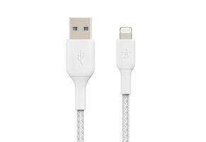 Belkin Boost Up Charge USB-A to Apple Lightning Braided Cable 6.6ft/2m - White