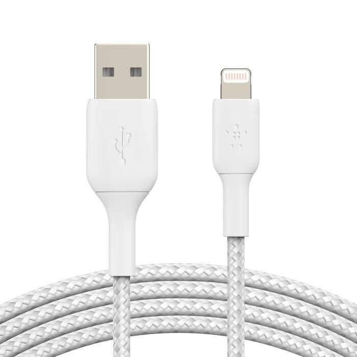 Belkin Boost Up Charge USB-A to Apple Lightning Braided Cable 6.6ft/2m - White