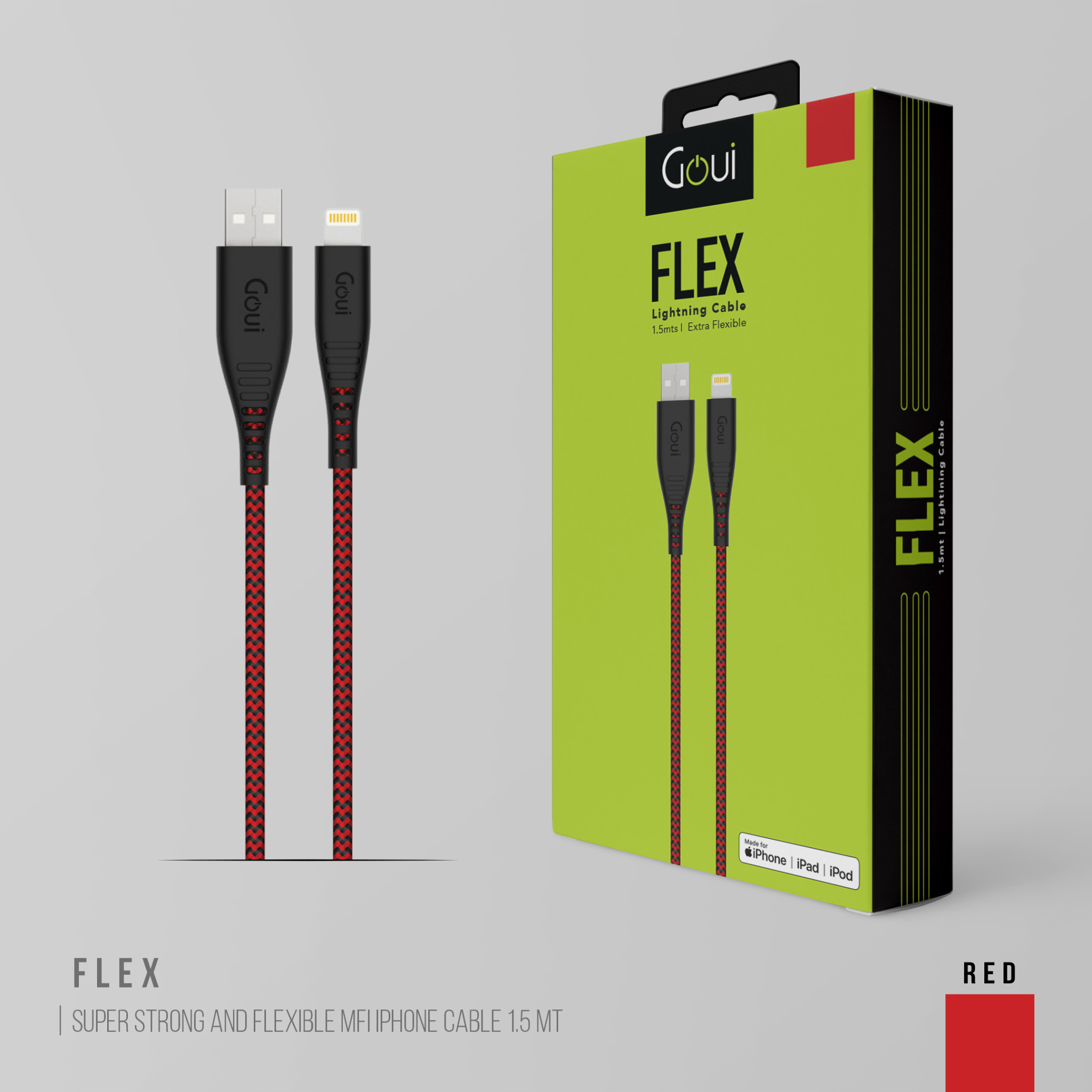 Goui USB to Lightning Cable 1.5m - Red