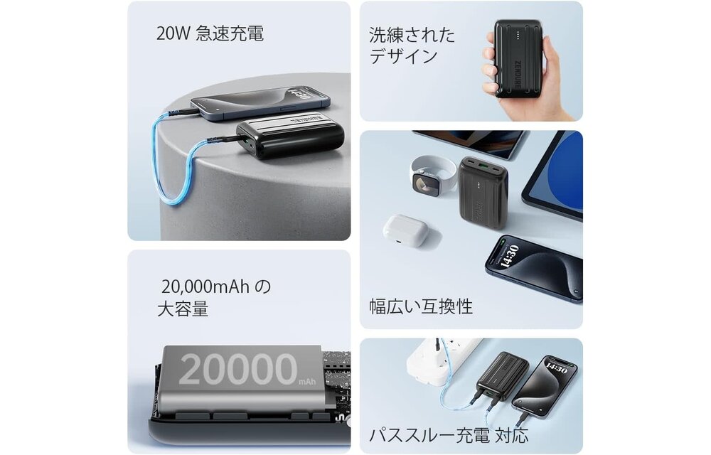 Zendure SuperMini 20+ PD Power Bank 20,000mAh - Black