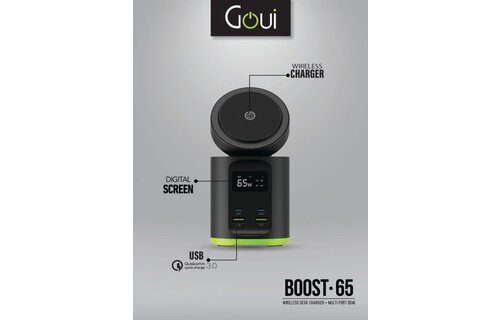 Goui Boost 65 Wireless Desk Charger + Multi Port 65W - Black