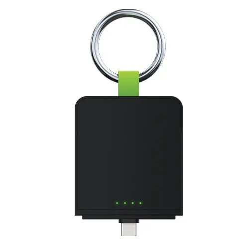 Goui Tac Key Ring iWatch Charger with Power bank 1.2K - Black