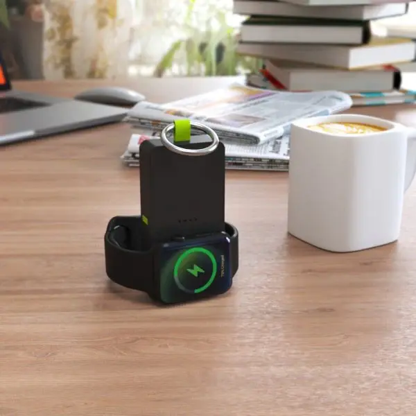 Goui Tac Key Ring iWatch Charger with Power bank 1.2K - Black