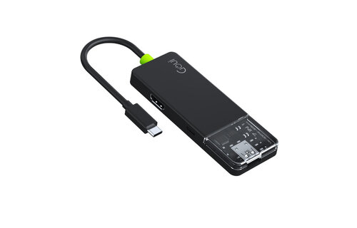 Goui Hub 7 in 1 100W Super Fast Multi Ports Hub - Black