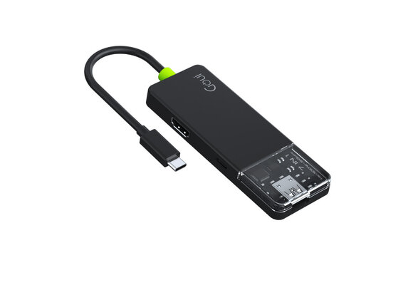 Goui Hub 7 in 1 100W Super Fast Multi Ports Hub - Black