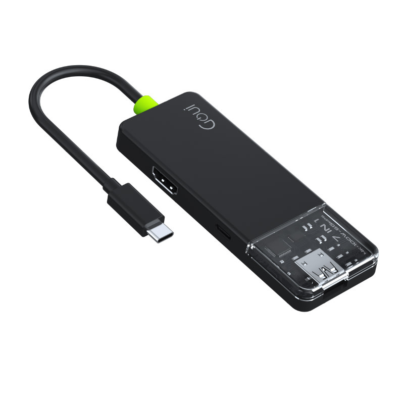 Goui Hub 7 in 1 100W Super Fast Multi Ports Hub - Black