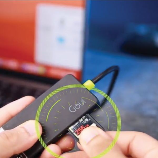 Goui Hub 7 in 1 100W Super Fast Multi Ports Hub - Black