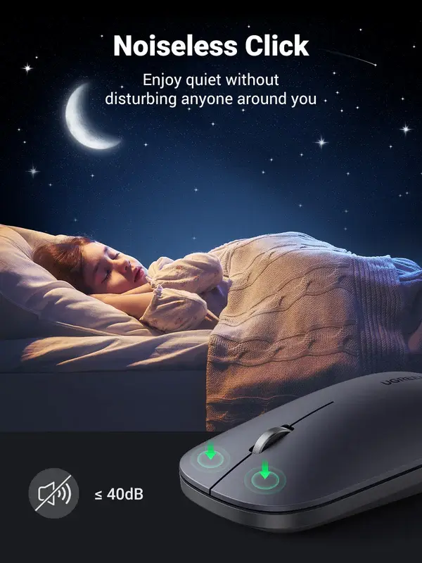 UGREEN Portable Wireless Mouse - Black