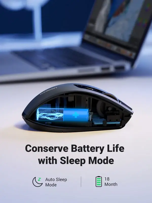 UGREEN Ergonomic Wireless Mouse - Black