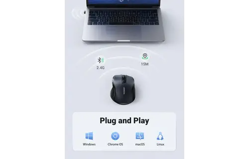 UGREEN Ergonomic Wireless Mouse - Black